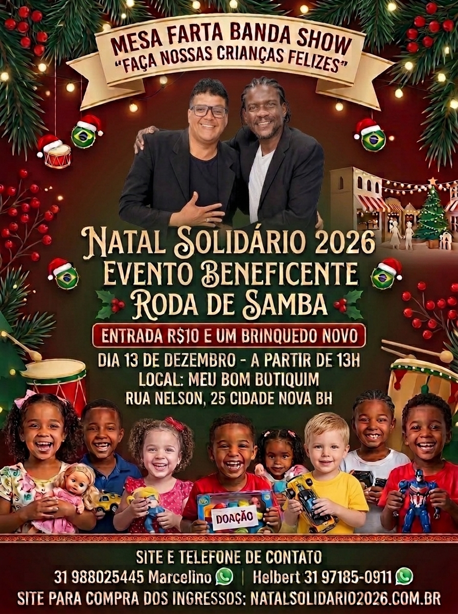 Natal Soidário 2626 - Faça Nossas Crianças Felizes - Mesas Farta Banda Show